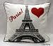 Produktbild Adams I Love Paris Eiffelturm Muster Kissen Fall 45 x 45,100% Baumwolle Deko Kissen Bezüge