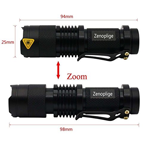 Zenoplige 5x Mini 7W 350 Lumen Cree Q5 LED Taschenlampe Handlampe Schlüsselanhänger Handlight einstellbarer Fokus Zoom Licht Lampe mit 3 Modus - 2