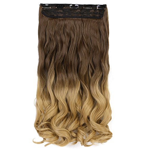 Neverland 24 Zoll (60 cm) Voll Leiter Clip in Hair Extensions Ombre wellenformige lockige Dip Dye 8#/25# - 2