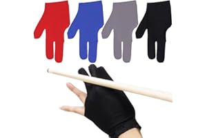 ZGIOPGEIN 4 Pcs Snooker Billiard Gloves Anti Slip 3 Fingers Gloves Elastic Pool Gloves Billiard Accessories for Men Women Shooters Snooker