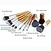 Tinabless 11pcs Make Up Brushes Set Cosmetic Professional Bamboo Brush Kits with Travel Bag + Makeup Sponge Puff