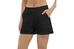 Halcurt Badeshorts Damen Badehose Schnell Trocknende Boardshorts Bauchkontrolle Schwimmshorts S-XXL