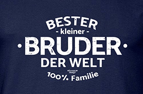Geschenk-Set :: Bester kleiner Bruder der Welt – Kissen inkl. Füllung und Urkunde Geschenkidee zum Geburtstag Weihnachten als Weihnachtsgeschenk Geburtstagsgeschenk Farbe:navy-blau - 2