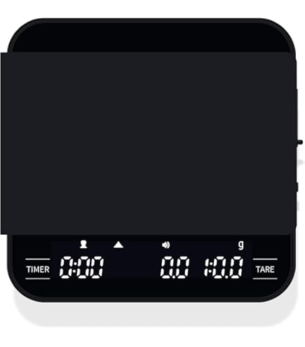 FOXNSK Espresso weegschaal met timer, 0,1 g, nauwkeurige mini-koffieweegschaal met 3 modi, koffieschaal voor filterkoffie, USB-oplaadbaar, kleine precisieweegschaal, digitale keukenweegschaal voor