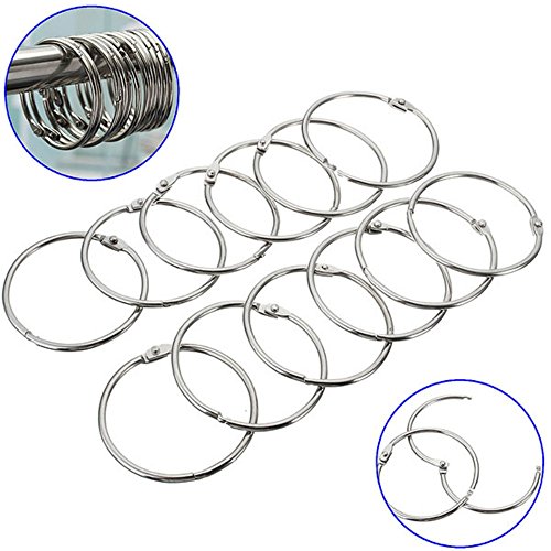 Ungfu Mall 12PC Edelstahl Kreis Duschvorhang Haken Badvorhang Glide Hanger - 2
