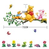 Zuolanyoulan Winnie the Pooh Muster Wandsticker Kinder Schlafzimmer Wandtattoos Wohnzimmer Dekorativen Entfernbare Wandaufkleber Raum Dekor Wall Sticker - 2