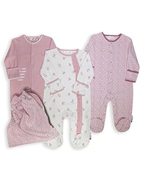 The Essential One - Baby Mädchen Schlafanzuge / Schlafanzug / Einteiler / Strampler (3-er Pack mit Beutel) Rosa...