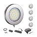 Produktbild ledscom.de LED Unterbauleuchte Maja mit IR-Sensor, Chrom glänzend, rund, flach, 6cm Ø, 290lm, weiß, 5er Set