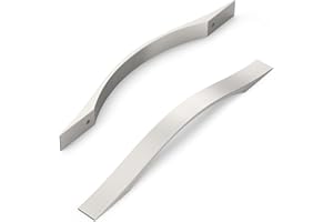 FURNIWARE 10 maniglie per armadi, maniglie per mobili, in nichel satinato spazzolato, distanza tra i fori, 160 mm, per mobili da cucina, armadi, cassetti