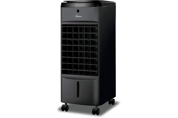Ardes AR5AMR08 Penny Rafraîchisseur d'ambiance avec roues numériques, minuteur et télécommande, capacité du réservoir 4 L, noir