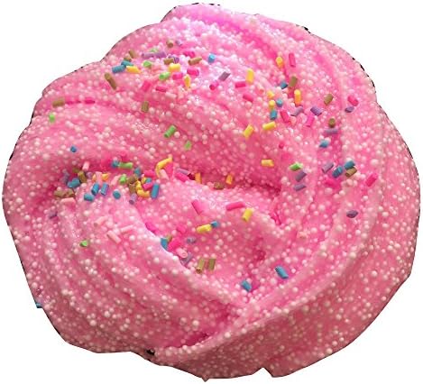 Fluffy Floam Slime No Borax Safe And Non Toxic, VENMO Bubblegum Scented Colored Beads Fluffy Slime Stress Relief Toy For Kids (Pink)