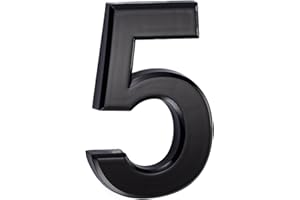 3in 3D Numéro de maison en ABS,numéro de maison autocollant,pour porte,boîte aux lettres,intérieur et extérieur,protection contre la corrosion et la rouille,résistant aux intempéries 7.5cm(Noir 5)