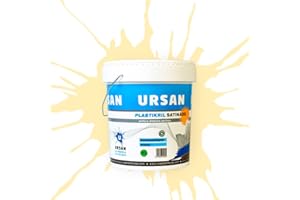 U URSAN Ursan - Plastikril Satinado | Pintura Exterior Satinada - Pintura Impermeabilizante- Indicada para Fachadas con Alta Resistencia a Agentes Atmosféricos - MARFIL 15L