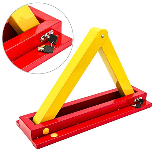 Preisvergleich Produktbild PrimeMatik - Parkplatzsperre Parkbarriere Faltbar Schloss Metallisch Dreieckig