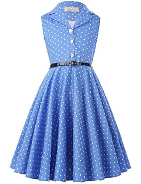 GRACE KARIN Maedchen 1950er Vintage Retro Kleid Polka Dots Kleid
