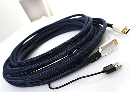 Ricable Supreme AI F10 – 10 Meter – Kabel HDMI 2.0 High 3D Speed bescheinigt mit Mikroprozessor, um das Signal zu auszugleichen und zu verstärken. Entworfen für den Durchlauf in Kanäle und Wellblech mit abnehmbaren Verbinder und Bandweite 29 Gbps. Hi-End Qualität für den AV HD Anschluss mit 24 AWG OCC einkristallin Kupferleiter und vergoldeten abgeschirmten Verbinder. Italienisches Design und Lebenszeitgarantie on-Site - 9