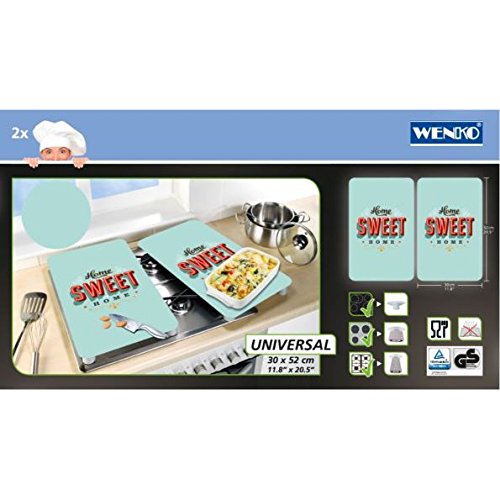 Wenko 2521468100 Herdabdeckplatte Universal Home Sweet Home 2-er Set für alle Herdarten - 2
