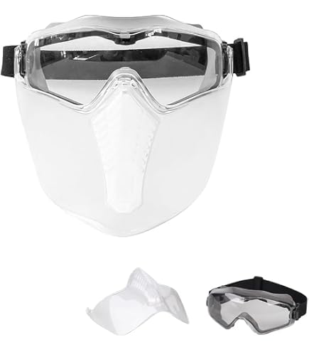 thumbnail interactive-video image 1 of 10-Pack Crystal Clear Face Shields, Anti-Splash Protection With Breathable Foam 1 of 2
