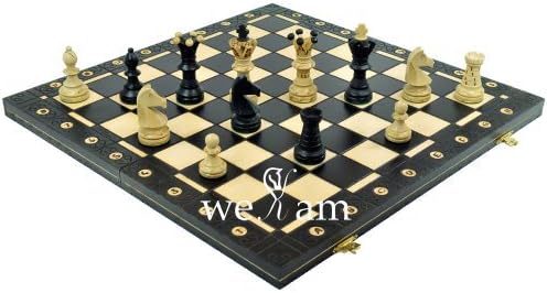 Ambassador Chess Wooden - Black Board 21x21 Inches by WEKAM