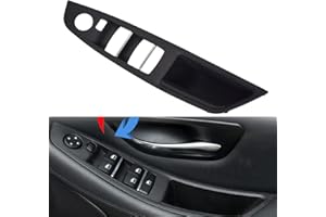 HACREYATU 1PC RHD-Driver Side Door Handle for BMW 5 Series F10 F11,Window Switch Armrest Panel,Driver Seat Button Switch Frame Storage Box for BMW 520 523 525 528 530 535 2010-2016 (Black)