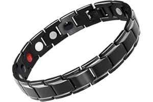 EUMENIDES Cavigliera Magnetica Da Uomo, Cavigliera Magnetica In Acciaio Al Titanio A 4 Elementi.9,45 In/24cm