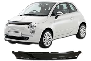 SCOUTT | Hood Deflector Bonnet Guard Compatible With FIAT 500 2008-up Black, Tinted, Aerodynamic, Acrylic Glass