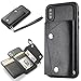 Produktbild Apple iPhone X Hülle,iPhone X Leather Handyhülle,WIWJ Handyhülle Wallet Case[Modisch Leder Handy Shell mit Geldbörse] Flip Schutzhülle in Standfunktion Kredit Kartenfächer Magnetverschluss PU Leder Lederhülle Silikon Anti-Scratch Shell Back Cover Folio Hüllen Schale Schutzhüllen für iPhone X+1x Touch Stylus Pen-Schwarz