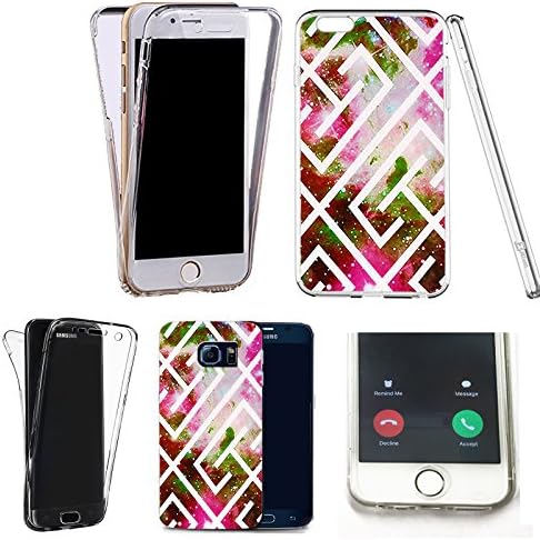 360° silicone gel full body Case Cover for apple iphone 7 plus pink maze