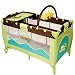 Baby Bed Travel Cot (Green/Turquoise) Portable Child Furniture with Toys 0-36 months