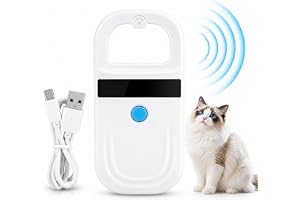 Mikrochipläsare för husdjur, uppladdningsbar RFID-läsare Animal Chip ID Scanner Handhållen Animal Tag Scanner med OLED-skärm