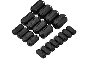 TWSHINY 20Pcs Clip-on Ferrite Ring Core RFI EMI Noise Suppressor Cable Clip 3mm 5mm 7mm 9mm 13mm Inner Diameter Black