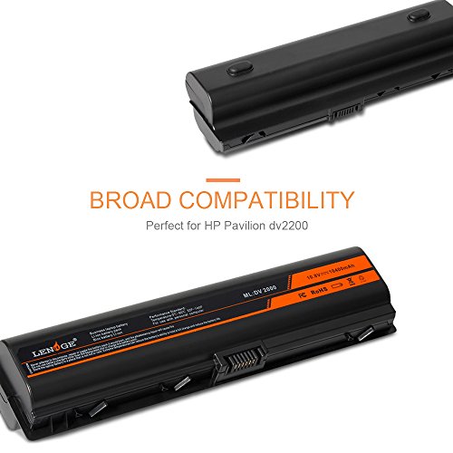 LENOGE Hochleistung Neu Akku Für HP Li-ion Ersatz Laptop Batterie (Mit Samsung Zellen) 12 zell 10400mAh Pavilion DV2000 DV2100 DV2500 DV2600 Serie, für P/N 446506-001 geeignet – 18 Monate Garantie - 2