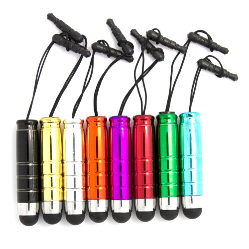 Beiuns 8 X 1 in 1 Set mini mehrfarbig kapazitiver Eingabestift Stylus Touchpen Touchscreen / Display – Stift Touch Pen Touchstift mit Softball Spitze 3,5mm Staubschutz für alle Smartphone Phone Handy PDA Tablet Tab PC – Apple iPhone 3GS 4 4S 5 5S 5C / iPad 2 3 4 Air mini / iPod iTouch – Samsung Galaxy Serie S2 S3 S4 / Mega / Note 2 3 / Tab Serie Samsung Galaxy Tab 2 P5100 P5110 P7500 P7510 P7501 P7511 P7100 P7300 P7310 P1000 P1010 P3100 P3110 – SONY Xperia Serie i1 Honami Xperia M UL Xperia Z Ultra – LG Optimus – HTC ONE M4 M7 Butterfly – BlackBerry Playbook – ASUS Transformer Eee Pad TF300 – Acer Iconia B1 A510 A511 A700 mit System iOS, Andriod, Windows Phone usw. in 8 Farbe - 3