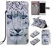 Produktbild Nancen Apple iPhone 7 Plus iPhone 8 Plus (5,5 Zoll) Hülle/Handyhülle, Painted Tier PU Leder Tasche Schutzhülle Case Lederhülle Flip Cover mit Standfunktion [Weiß Leopard]