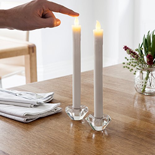 4er Set LED Tafelkerzen Stabkerzen Echtwachs in weiß LED warmweiß 25cm - 2