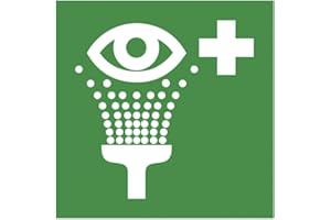 MBS-FIRE - BRANDSCHUTZFACHHANDEL MBS-FIRE® Eye Wash Shield 15 x 15 cm Eye Wash Plastic Plate ISO7010 ASR A1.3