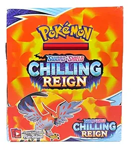 Poke-Mon Playing Card Sword & Shield Chilling Reign Booster Packs Display Box for Kids,Adults(36 Booster Packs)