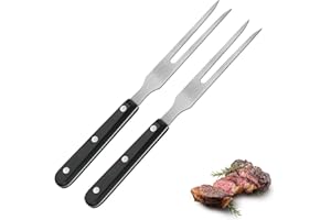 ANICY 2 Stück Fleischgabel - Fleischgabel Edelstahl mit Holzgriff, Grillgabel für Küche, Grillen, Truthahn, Braten (26.5cm)