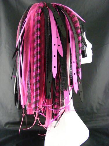 Neon PinkWeb Cyberlox Falls Pink Black Cyber Clubwear Dreads Goth Extensions