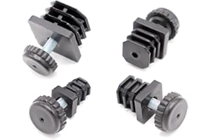 VERSHY 4x Gewindestopfen 40x40 mm Einsteckbuchse für Vierkantrohr mit Stellfuß Schraub Fuß, quadratisch, Kunststoff, schwarz