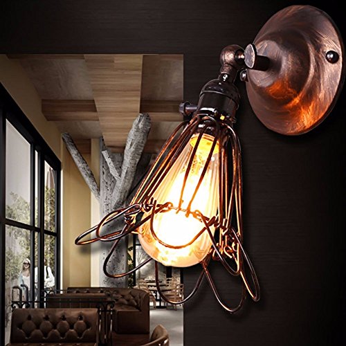 examen Wall Lamp Loft Restaurant nordique Cafe bar discothèque Retro petite cage Appliques Style Industriel Accueil Bar Corridor pour les concepteurs d'éclairage,La nature blanc(3500-5500K),# 3594# #