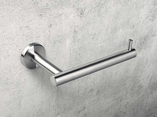 JALO | Premium Toilettenpapierhalter aus Edelstahl, matt | hochwertiger Klopapierhalter – WC-Papierhalter zum Bohren ohne Deckel | 16,8 x 16,6 x 5 cm - 4