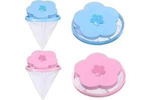 Youery 4 Stück Haarfänger Waschmaschine, Filterbeutel Waschmaschine Haarentferner, Flusenfänger für Waschmaschine, Wiederverwendbarer Haarfilter Netz Beutel