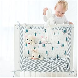 Lit Suspendu Sac de Rangement, Pratique Organisateurs de lit Bébé Avec 9 Poches, Chambre des Enfants Unité de Stockage