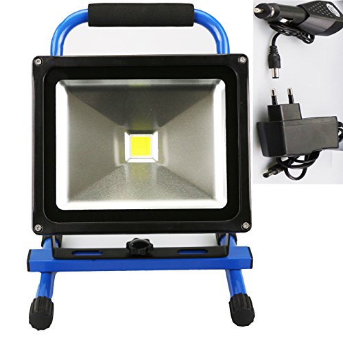 Foco LED 30 W Azul batería diseño de szysd recargables Foco Trabajo Lámpara de mano lámpara IP65 luz blanco cálido