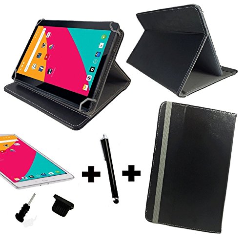 3in1 Set Tablet Tasche - Blaupunkt Discovery 111c / 108c 10.1 Zoll+ Stöpsel + Stylus Touch Pen - 10.1 zoll 3in1* Schwarz