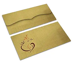 Brown Cloud Exclusive Golden Textured Card Shagun/Money/Gift Envelope/Cover/Lifafa for Gift/Festival Photo (Pack of 10)