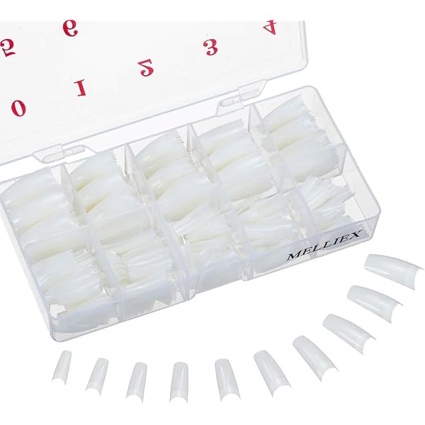 N&BF Nagel Tips Edge – 500 Stück, Eckig, Transparent, In 10 Größen, Für Nail Extensions