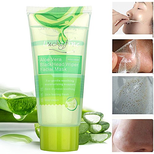 Aloe Vera Gesichtsmaske, LuckyFine zweite Generation black mask / mitesser entferner / schwarze maske / peel off maske / black head killer / gesichtsmaske schwarz / mitesser maske / blackhead maske / blackhead killer maske / blackhead / 100g Aloe Black Head Acne Killer Aloe-Saft Mitesser Kristall Crystal-Maske