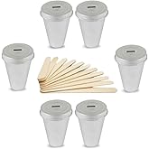 Sensimon Aluminum Reusable Kulfi Cone Mould | Ice Cream Maker Mould Set of 6 with Ice Cream Stick (7 x 5 x 2.5 cm) | Homemade
